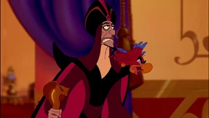 Iago spitting in disgust.