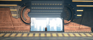 Dooku leaves the Main Vault and makes his way to his ship.