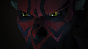 When Kanan asks Ezra what he sees, the boy hears Maul saying his name, and turns to see the darksider right behind him.