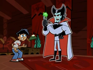 (Danny: Wh-what was that?) "Oh i call it the Plasmius maximus, it has short circuited your powers for the next three hours, that's midnight..."