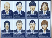 The eight men pictured in the manga