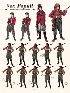 Concept art of Vox soldiers and Daisy Fitzroy