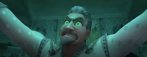 King Magnifico's villainous breakdown, trying to use his magic.