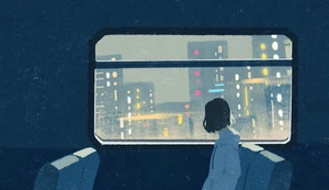 Dr. Rosie Hartlepool looking at a city affected by the Neon God.