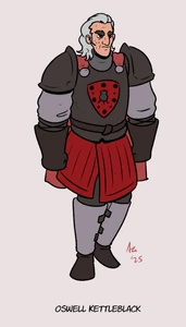 Oswell Kettleblack by @alejandrokayart.png (136 KB) Ser Oswell Kettleblack, the grizzled man-at-arms in service for Lord Petyr Baelish and the father of Ser Osmund, Osney, and Osfryd.