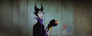Maleficent pretending to be shocked when Merryweather says she wasn't wanted.
