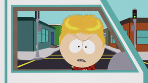 Trent Boyett vowing revenge in South Park a second time when he is free during his next five years of imprisonment.