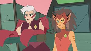 Catra with her sidekick Scorpia