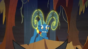 Tirek's horns seen at the bottom.