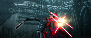 Sidious against his former apprentice Maul.