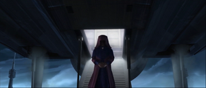 Darth Sidious arrives on Mandalore.