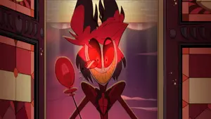 Alastor arriving at the hotel.