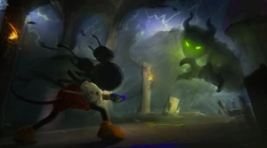 Concept art of Mickey facing-off against the Shadow Blot.