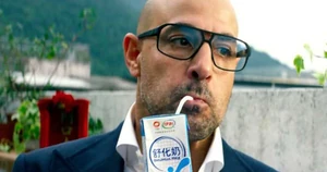 Joshua drinking milk.