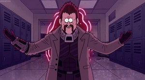 "Hey Rigby, remember when you ruined my state championship game? Now we're even" Ross taunting Rigby after ending his and Mordecai's friendship.