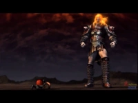 Kratos swearing his loyalty to Ares.