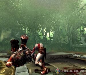 Kratos kills Alrik with his hammer.