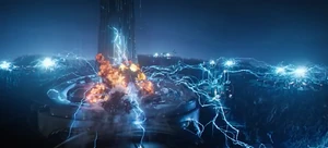 Nix is crushed to death beneath the falling remains of his exploding Monitor.