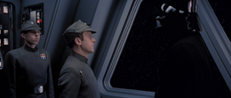 Admiral Piett tells Vader they have the Falcon in their scopes.