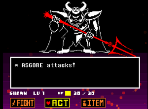 Asgore in battle.