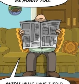 Harry Johnson Reading the News