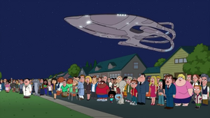 Arianna's cameo in the Family Guy episode, "No Giggity, No Doubt".