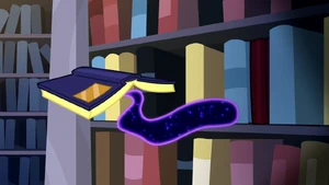 Tantabus and book.png (752 KB) Tantabus appears in Twilight's dream through a book, turning her into a monster in the process.