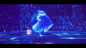 Azimoo fully revealing herself to the Rabbid Hero