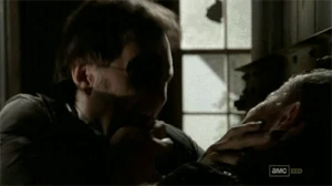 PhilipBitesMerle.gif (4.05 MB) The Governor bites Merle's fingers off, due to Merle's fragileness.