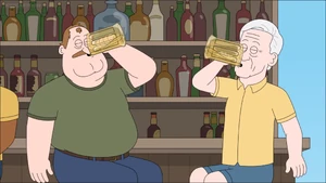 Bill Clinton drinking with Randall Crawford.