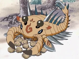 Scorpiomon with his food..png (352 KB) Scorpiomon with clams.