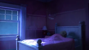 Randall about to scare the animatronic child.