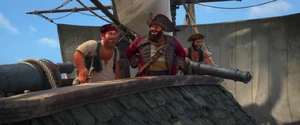 Silver and his men laughing