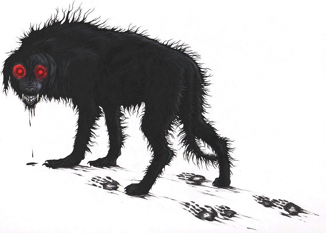 black dog drawing