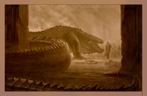 Túrin Turambar confronts Glaurung.