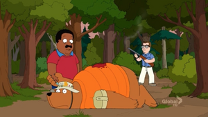 Chad shoots Tim in the back.