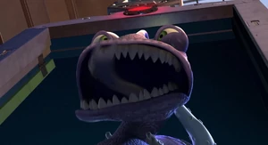 Randall howling in pain when Boo attacks him, overcoming her fear of him.