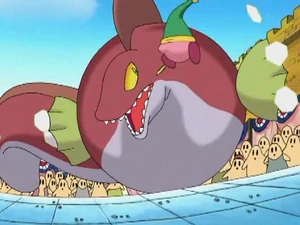 Kirby battling Susshi.