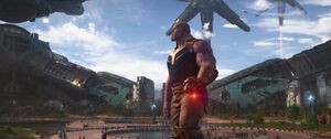 Thanos on the illusioned Titan.