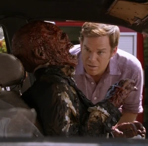 Dexter observing Danny Yamiro's body.