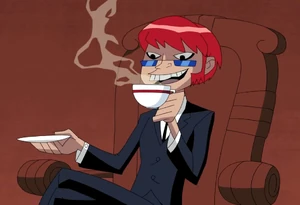 Mad Mod enjoying a cup of tea