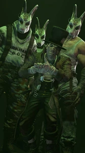 The Joker's and Penguin's minions wearing the Mad Hatter's masks.