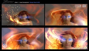 Concept art for X-Men 3, in which Dark Phoenix would have cast fire.