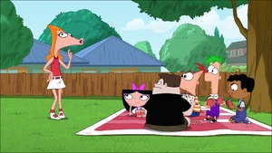 Beatrice threatens to bust Phineas and Ferb.