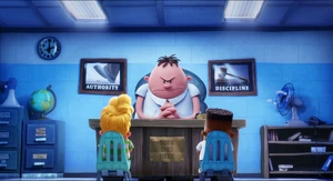 Mr. Krupp takes George and Harold in his office.