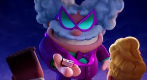 Professor Poopypants outsmarting George and Harold when he has the tiny shrunken school.