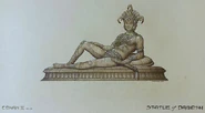 Statue of the "Dreaming God" Dagoth - Concept Design (c) by William Stout, 1984.