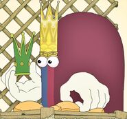 The Double King steals Gertrud's crown of leaves