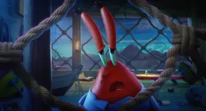 Mr. Krabs sad when SpongeBob is missing.