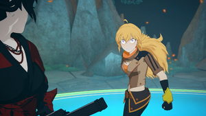 Yang begins arguing with Raven.